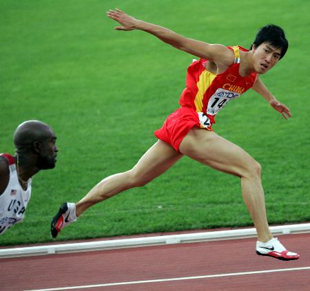 劉翔以12秒91的成績奪得男子110米欄冠軍