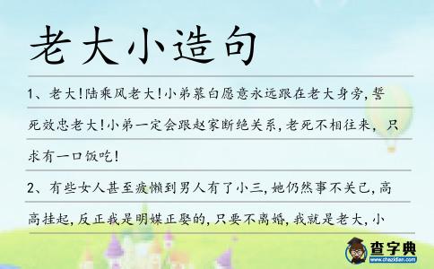 老大小造句