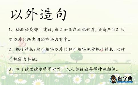 以外造句