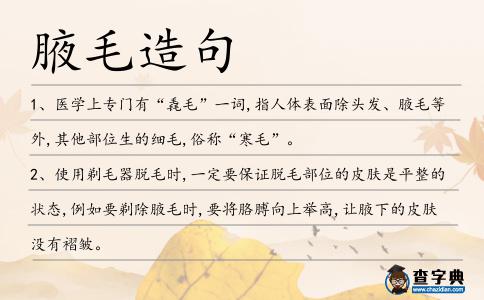腋毛造句