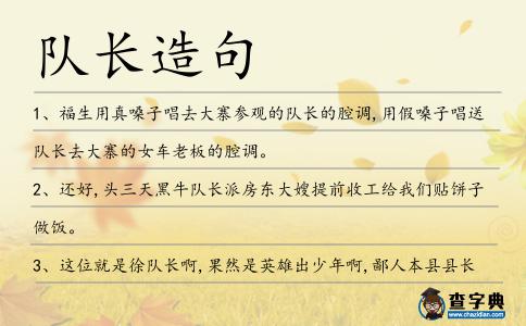 隊長造句