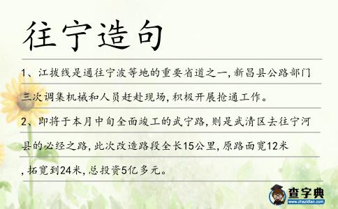 往寧造句