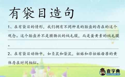 有袋目造句