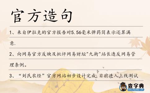 官方造句