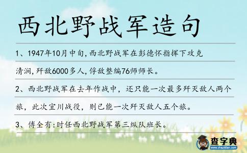 西北野戰(zhàn)軍造句
