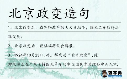 北京政變造句