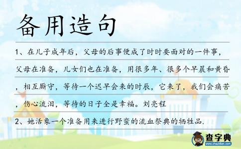 備用造句