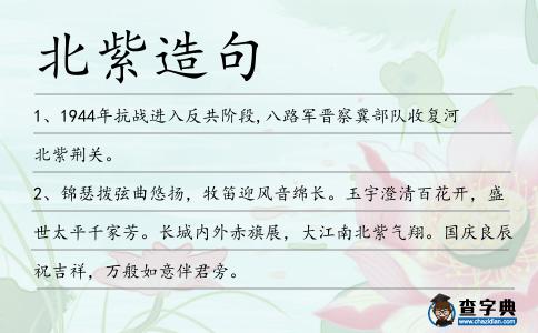 北紫造句