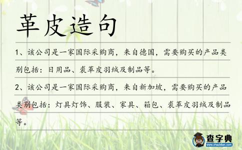 革皮造句