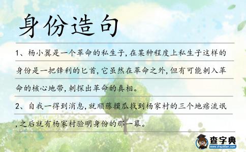 身份造句