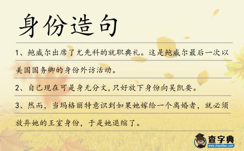 身份造句