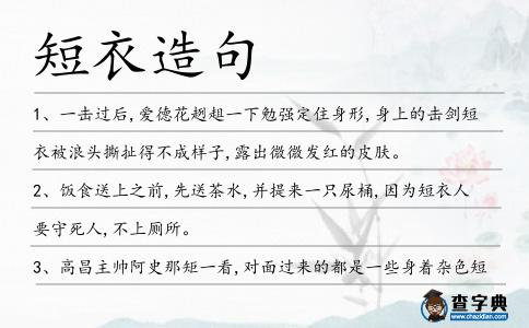 短衣造句