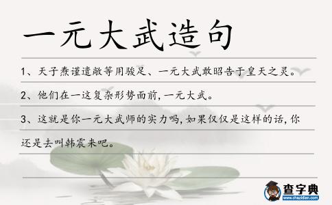 一元大武造句