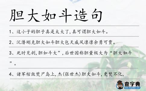 膽大如斗造句