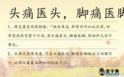 頭痛醫頭，腳痛醫腳造句