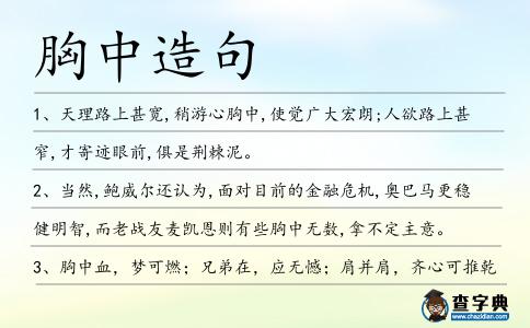 胸中造句