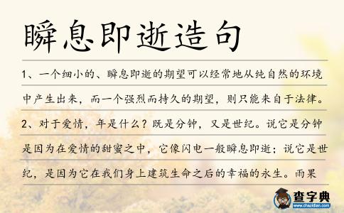 瞬息即逝造句