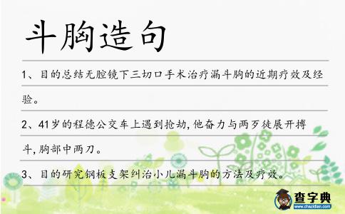 斗胸造句