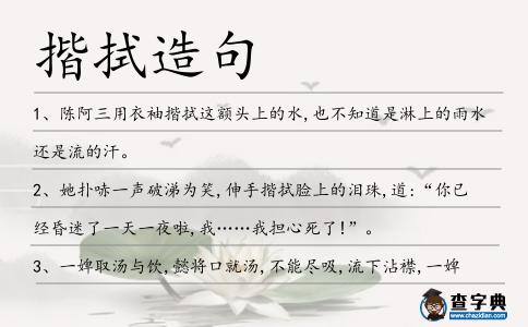 揩拭造句
