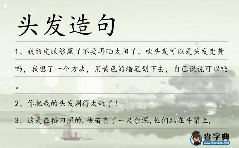 頭發造句