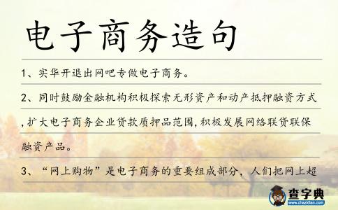 電子商務(wù)造句