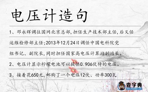 電壓計造句