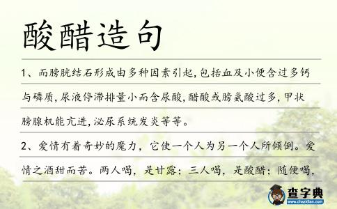 酸醋造句