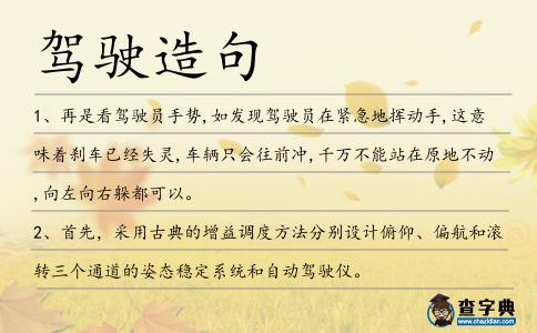 駕駛造句