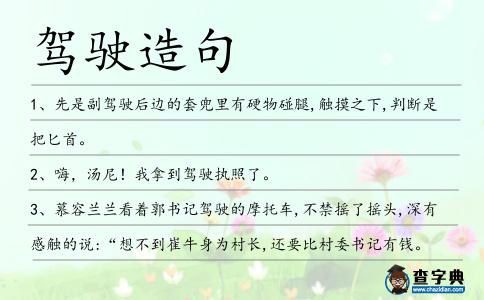 駕駛造句