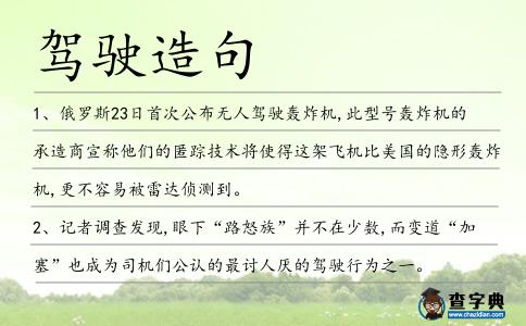 駕駛造句