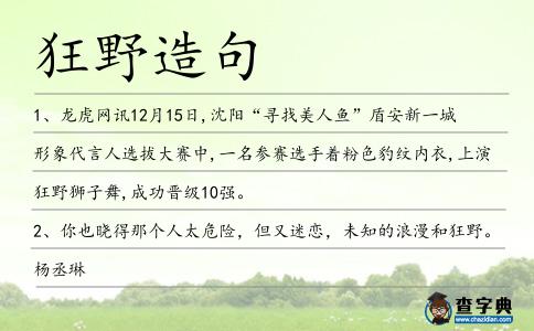 狂野造句