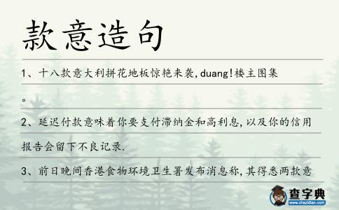 款意造句