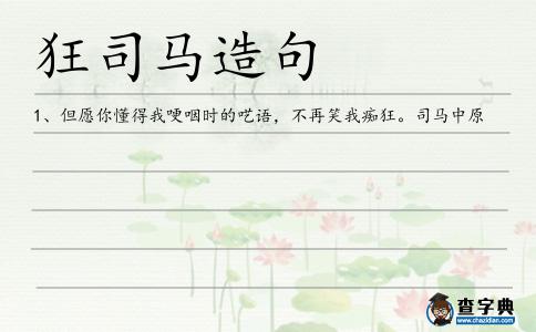 狂司馬造句