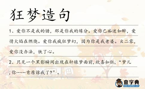 狂夢造句