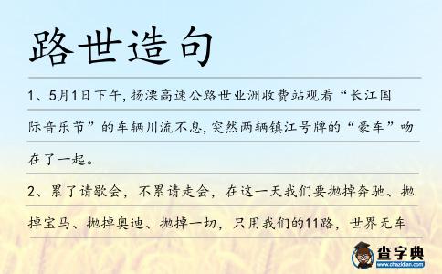 路世造句