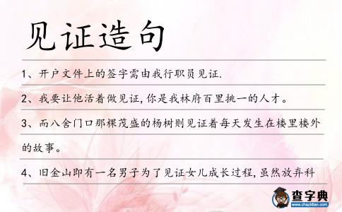 見證造句