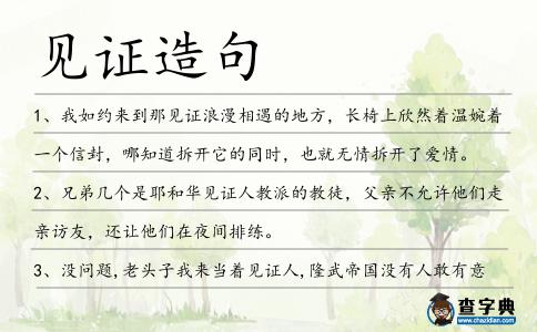 見證造句