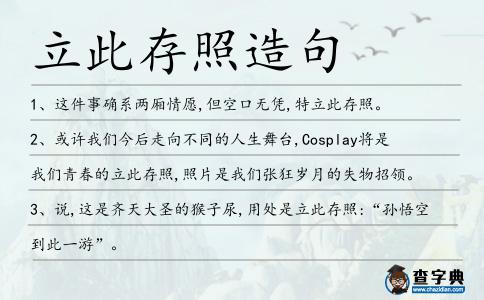 立此存照造句