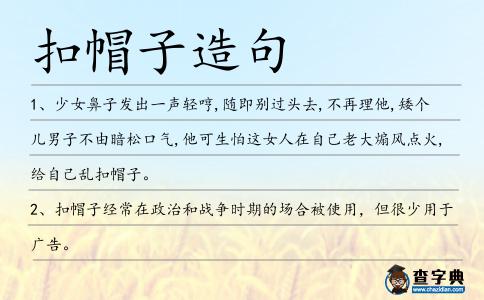 扣帽子造句