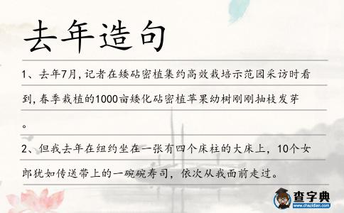 去年造句