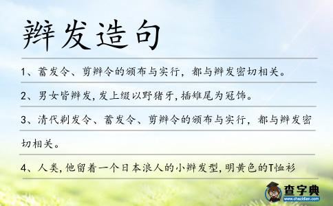 辮發造句