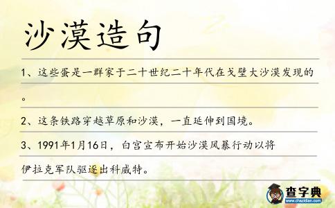 沙漠造句
