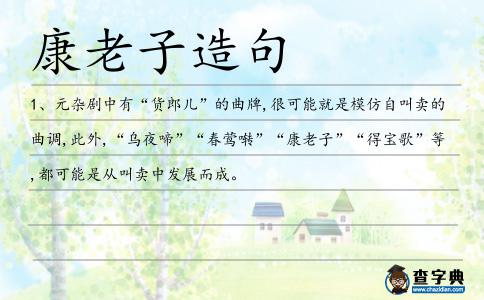 康老子造句