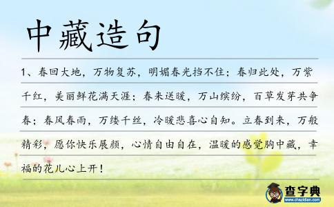中藏造句