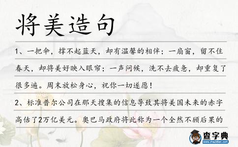 將美造句