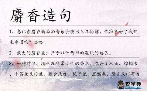 麝香造句