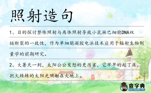 照射造句