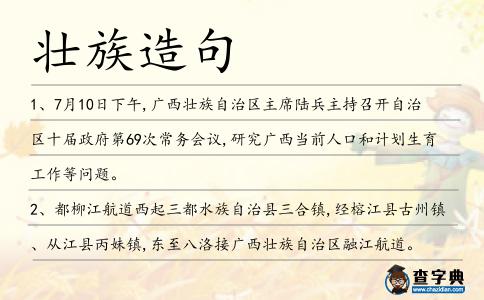 壯族造句