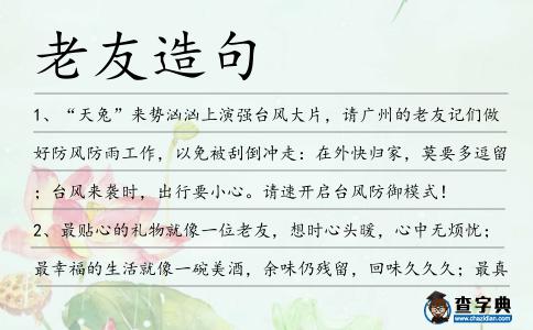 老友造句