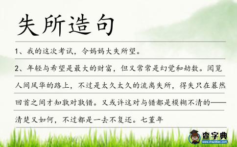 失所造句